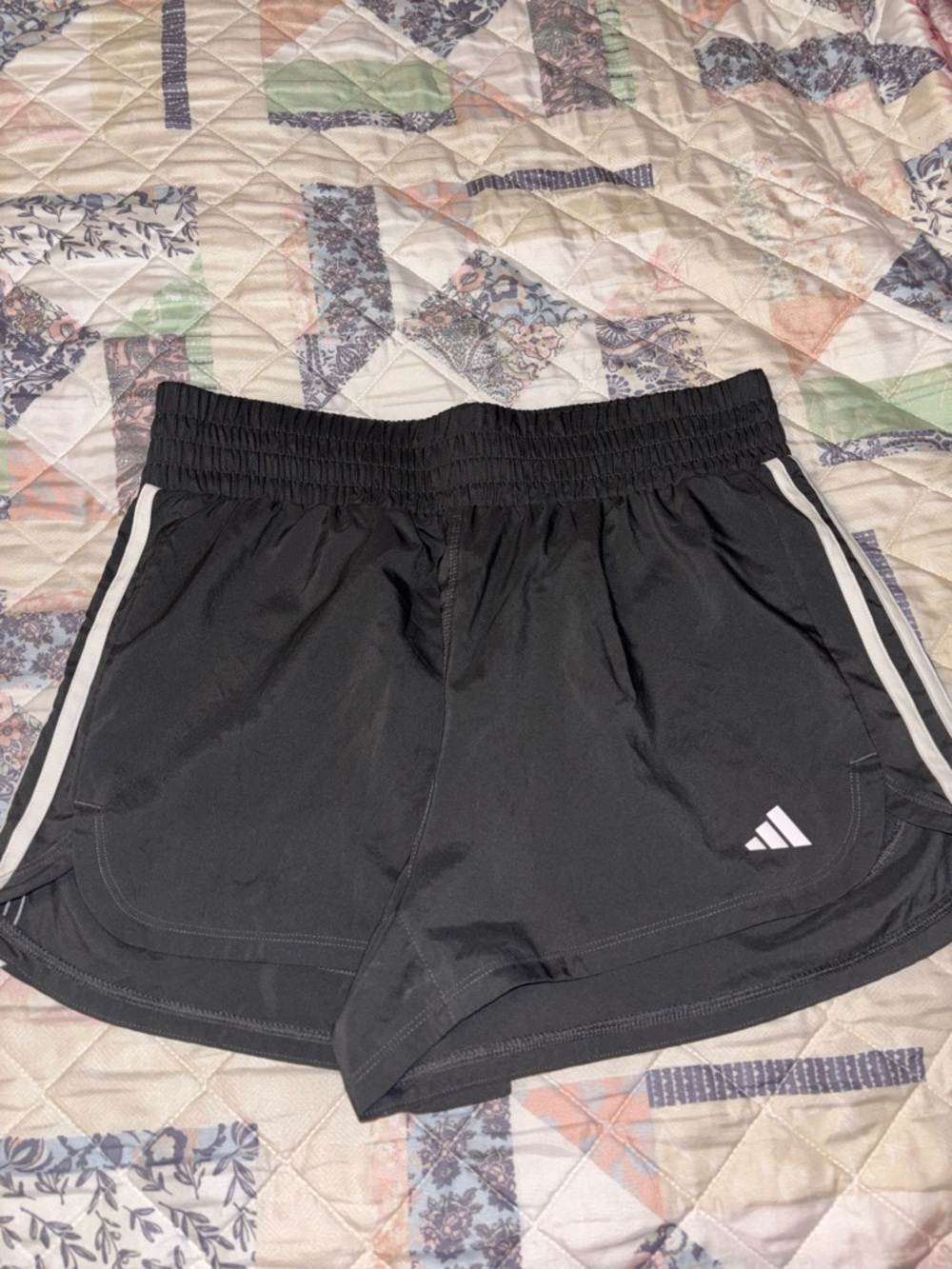 adidas Grey Athletic Shorts with White Stripes